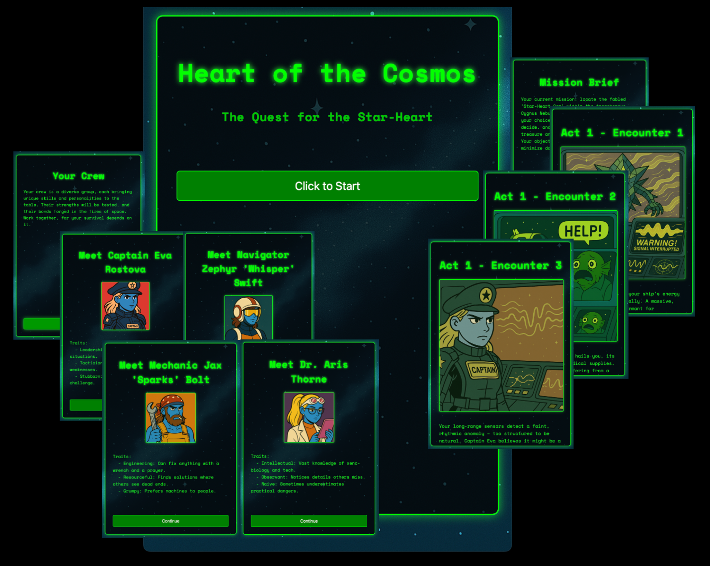 Screens from the game.